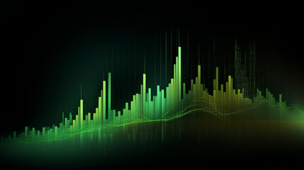 Investment stock market and business growth green palette
