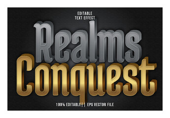 Realms Conquest Editable Text Effect 3D Modern Style