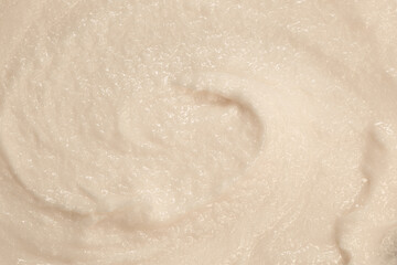 Vanilla cream ice cream. Ice cream texture. Delicious sweet dessert close-up as a background.