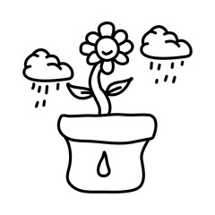 happy planting of world kindness hand drawn Icon
