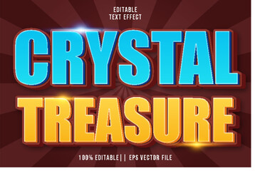 Fototapeta na wymiar Crystal Treasure Editable Text Effect 3D Gradient Style