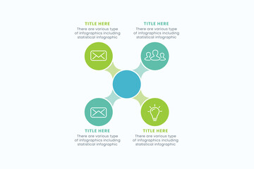 Fototapeta premium Presentation Business Circle Infographic Template With 4 Step Elements Vector Illustration