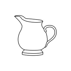 realistic transparent glass and jug with water isolated.