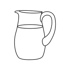 realistic transparent glass and jug with water isolated.