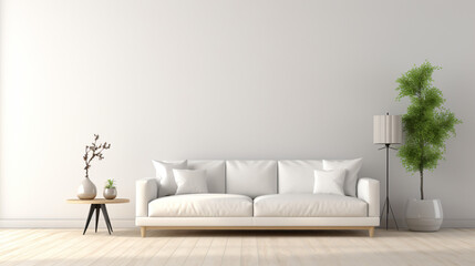 View of white living room in modern style