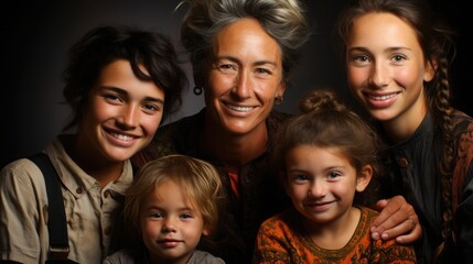 Obraz premium A touching moment as multiple generations of a family come together, symbolizing the strength and continuity of their dynasty