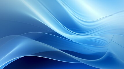 Obraz premium Abstract blue background, smooth blue curve design, and blurred blue lines