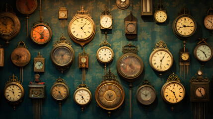 Vintage clocks wall