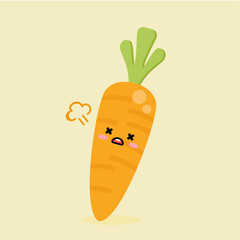 Vector sticker carrot character