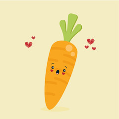 vector of a cute carrot babystyle colored carrot badge vector illustration for textile print product design