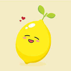 Vector vector cute lemon cartoon style