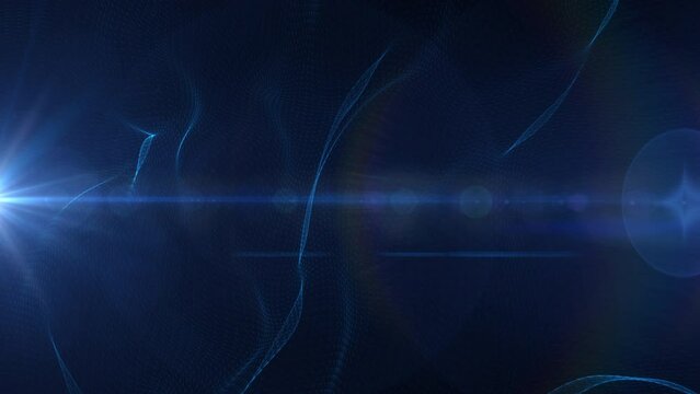 Abstract digital particle wave and lights background ,animation cyber or technology background.