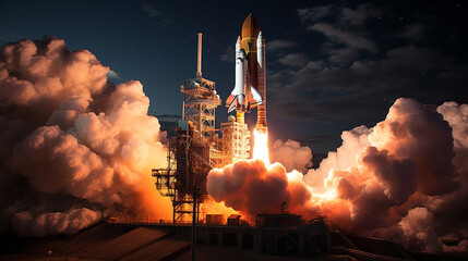 Space Shuttle Launch: Epic Moments in Space Exploration - obrazy, fototapety, plakaty