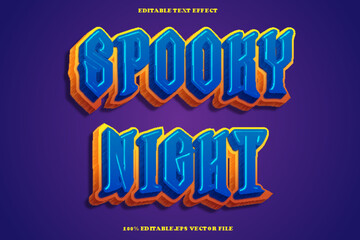Spooky Night Editable Text Effect 3D Emboss Gradient Style