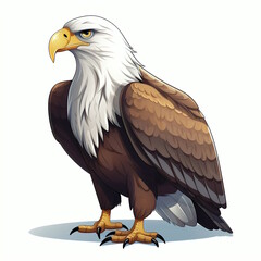Obraz premium Bald Eagle Cartoon Vector Illustration