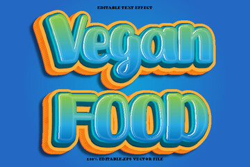 Vegan Food Editable Text Effect 3D Emboss Gradient Style