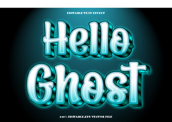Hello Ghost Editable Text Effect 3D Emboss Gradient Style