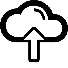 Cloud storage icon symbol vector image. Illustration of the database server hosting cloud system digital design image