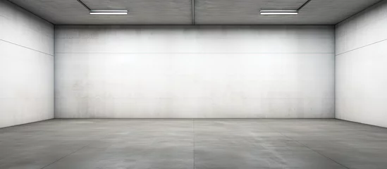 Foto op Canvas Empty white garage room in the house With copyspace for text © 2rogan