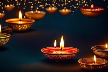 burning candles for diwali