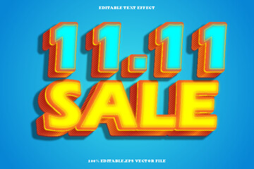11.11 Sale Editable Text Effect 3D Emboss Gradient Style