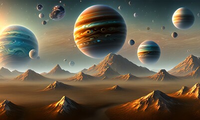 Landscape of planet Jupiter