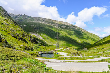 Grosser Sankt Bernhard, Saint-Bernard, St. Bernard, Passstrasse, Alpenpass, Bergstrasse, Alpen, Wallis, Aostatal, Wanderweg, Sommer, Schweiz, Italien