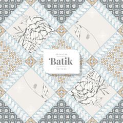 Fototapeta na wymiar decorative batik seamless pattern 19