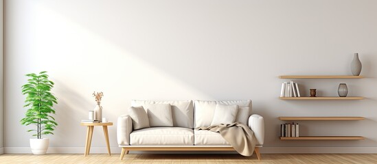 Elegant style interior with modern minimalistic lighting With copyspace for text