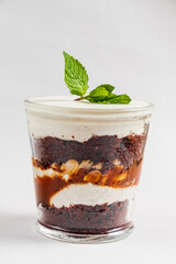 tasty dessert in the glass