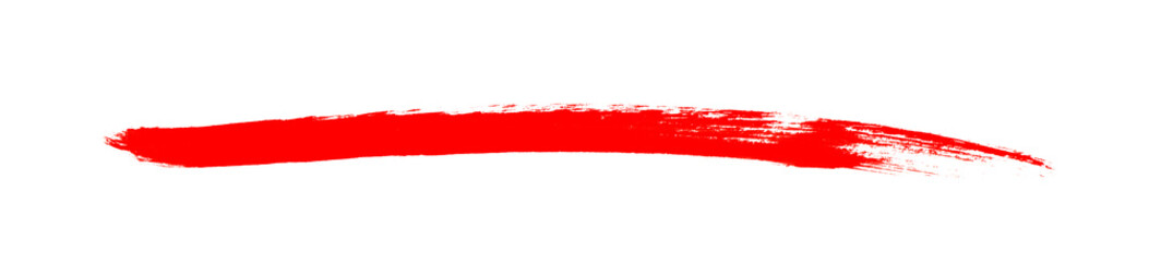 Roter Pinselstreifen schnell gemalt zum Unterstreichen