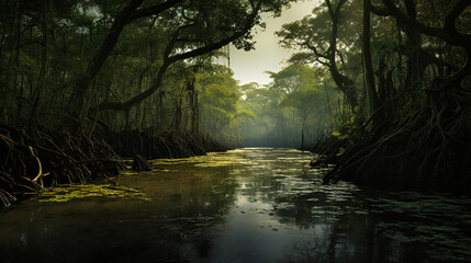 Alligator mangrove forest.