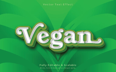 Naklejka premium Vegan 3d text effect templet