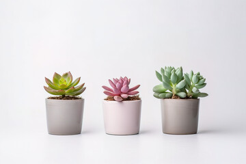 minimalistic background with succulents, with empty copy space