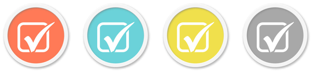 Wahl Icon - Symbol auf 4 runden Buttons - obrazy, fototapety, plakaty