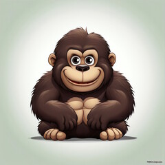 Cartoon Gorilla Vector Illustration