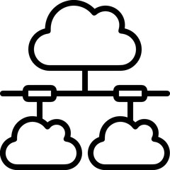 Cloud storage icon symbol vector image. Illustration of the database server hosting cloud system digital design image