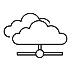 Cloud storage icon symbol vector image. Illustration of the database server hosting cloud system digital design image