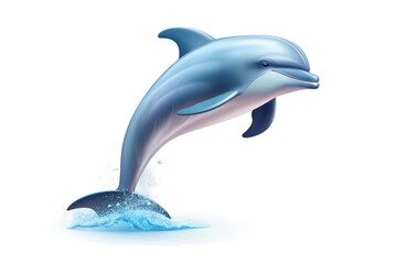 Playful Dolphin Leaping in the Air Isolated on Transparent Background