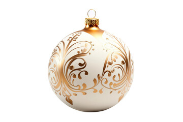 Sparkling Xmas Bauble Isolated on Transparent Background
