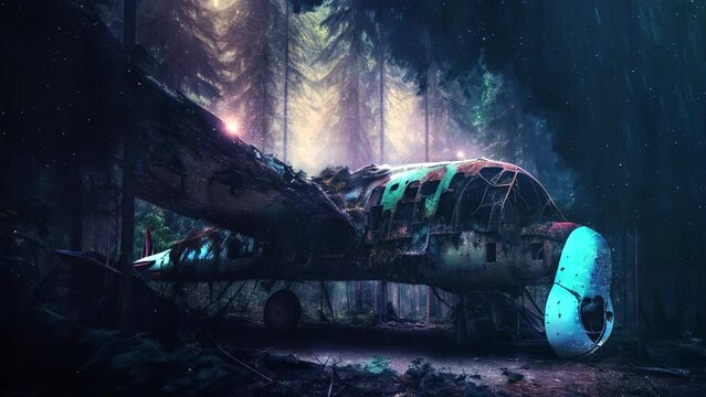 Art Abandoned plane in the forest