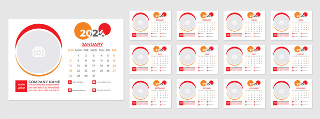 Monthly calendar for 2024. Week Starts on Monday. suitable for Company calender