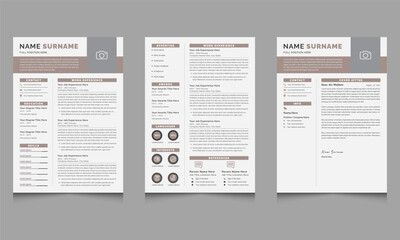 Professional Curriculum Layout and Creative Resume and Cover Letter
 - obrazy, fototapety, plakaty