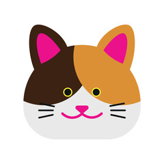 Cute Cat Face Illustration