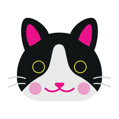 Cute Cat Face Illustration
