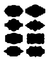 Large set of vector black silhouette frames