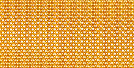 golden bicycle chain links pattern on white background