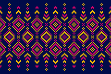 Carpet tribal pattern art. Geometric ethnic seamless pattern traditional. American, Mexican style. Design for background, illustration, fabric, clothing, carpet, rug, textile, batik, embroidery.