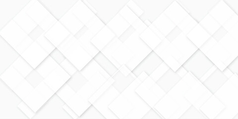 White abstract design geometric gray and white mosaic texture decoration background .Geometric background with squares in bright light with shadows pattern texture.