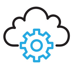 Cloud storage icon symbol vector image. Illustration of the database server hosting cloud system digital design image